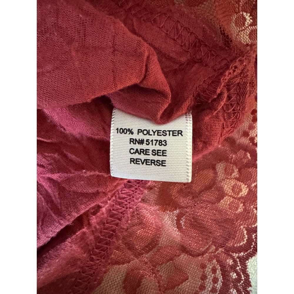Y2K vintage 90s maurices Red Lace Trim Camisole Tank Top Women's Medium layering - Picture 4 of 4